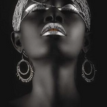 Black Woman With Silver Jewellery Wall Art