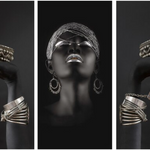 Black Woman With Silver Jewellery Wall Art