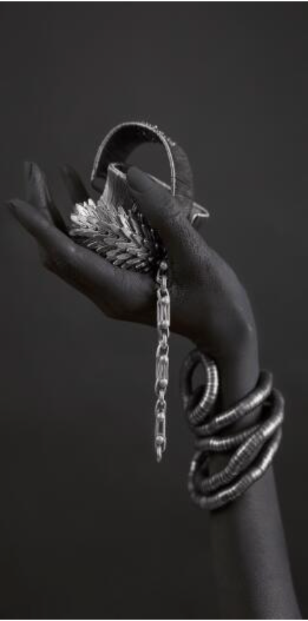 Black Woman With Silver Jewellery Wall Art