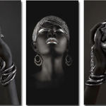 Black Woman With Silver Jewellery Wall Art