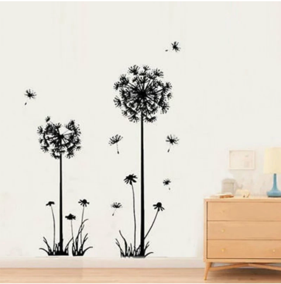 Black Dandelion Wall Sticker