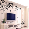 Black Vinyl Flowers Wall Decals