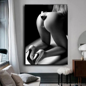 Sexy Woman With Wineglass Canvas