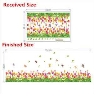 Garden Flower Tulips Wall Stickers