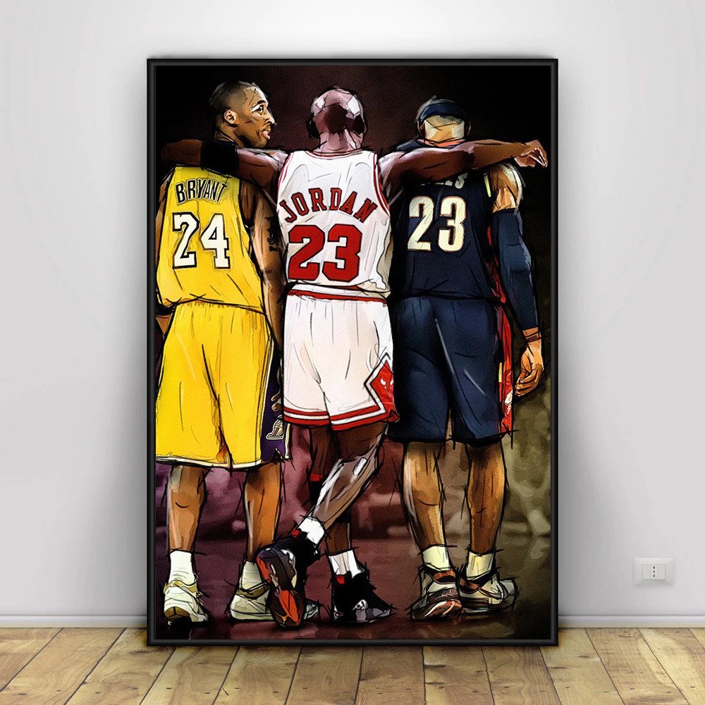 Kobe Bryant, Michael Jordan & LeBron James Canvas Wall Art
