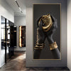 Black Hands Holding Golden Jewellery Canvas Art