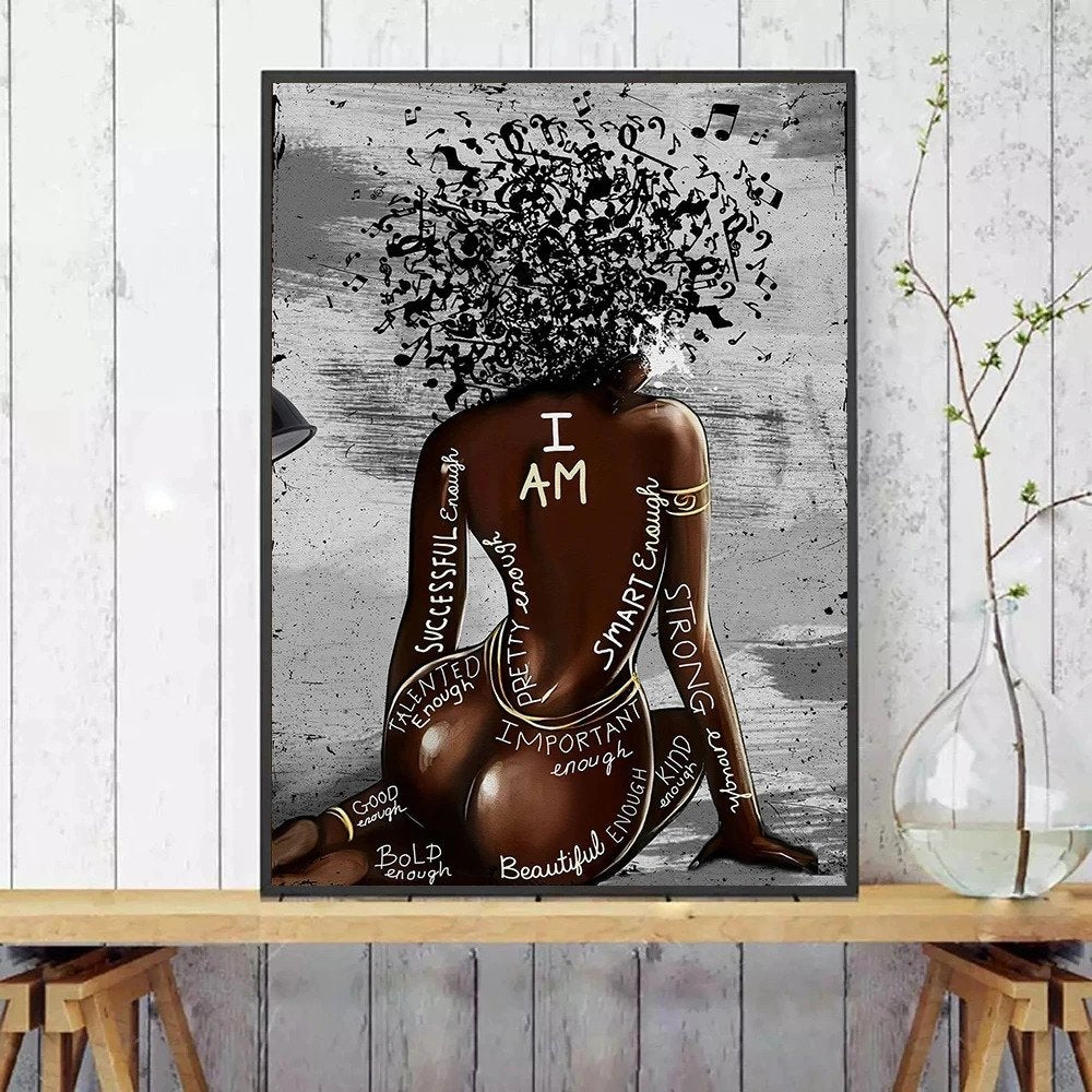 African Girl Music Wall Art