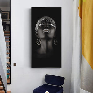 Black Woman With Silver Jewellery Wall Art