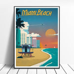 VINTAGE MIAMI BEACH Painting Canvas