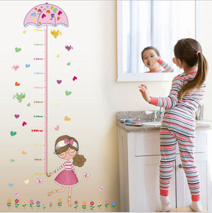 Cartoon Umbrella Measure Height Wall Art Sticker