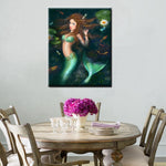 Mermaid Poster Canvas Wall Art Painting for Living Room - Pretty Art Online