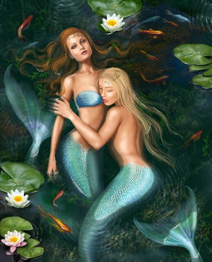 Mermaid Poster Canvas Wall Art Painting for Living Room - Pretty Art Online