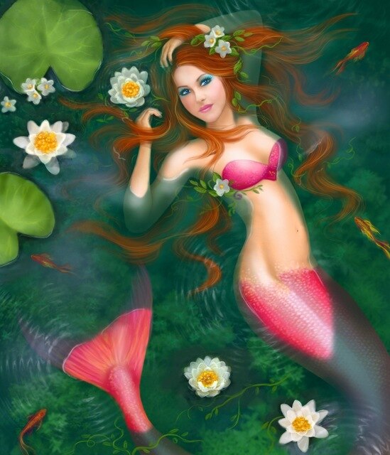 Mermaid Poster Canvas Wall Art Painting for Living Room - Pretty Art Online