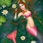 Mermaid Poster Canvas Wall Art Painting for Living Room - Pretty Art Online