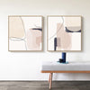 Abstract Beige Marble Geometric Graphics Canvas Wall Art - Pretty Art Online