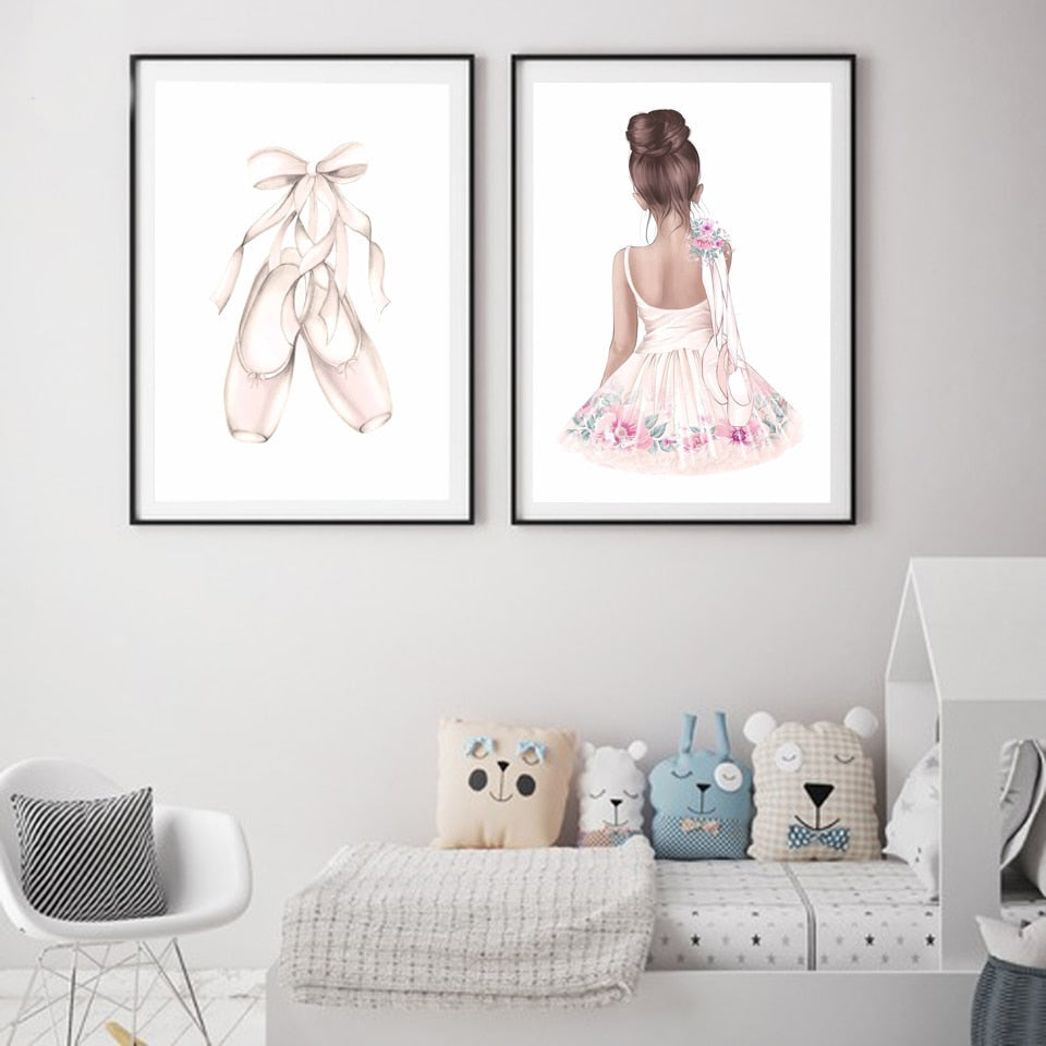 Ballet Dance Girl Nursery Wall Art