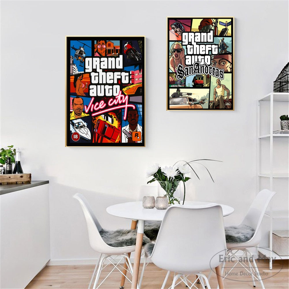 GTA Series Vintage Canvas Artwork