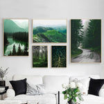 Mountain Lake & Forest Road Canvas Art