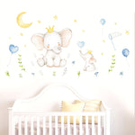 Cute Animal Elephant & Rabbit Vinyl Wall Decals