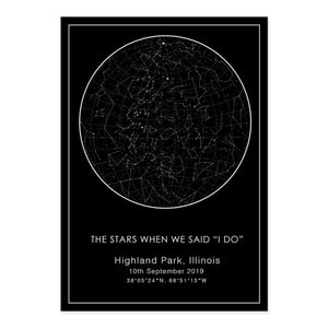 Custom Star Map Night Sky & Moon Canvas