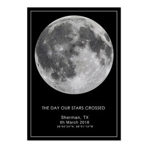 Custom Star Map Night Sky & Moon Canvas