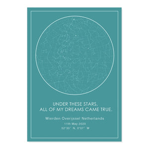 Custom Star Map Night Sky & Moon Canvas