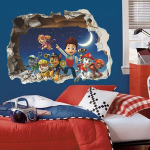 3D Paw Patrol Wall Stickers Nursery Art