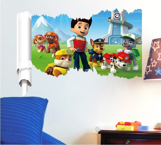 3D Paw Patrol Wall Stickers Nursery Art