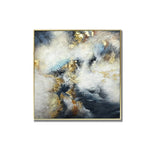 Grey & Yellow Golden Blue Abstract Dreamlike Artwork