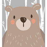 Forest Animals Prints Bear, Rabbit & Fox Canvas - Pretty Art Online