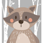 Forest Animals Prints Bear, Rabbit & Fox Canvas - Pretty Art Online