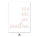 You Are My Sunshine Rainbow Nursery Wall Art - Pretty Art Online