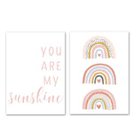 You Are My Sunshine Rainbow Nursery Wall Art - Pretty Art Online