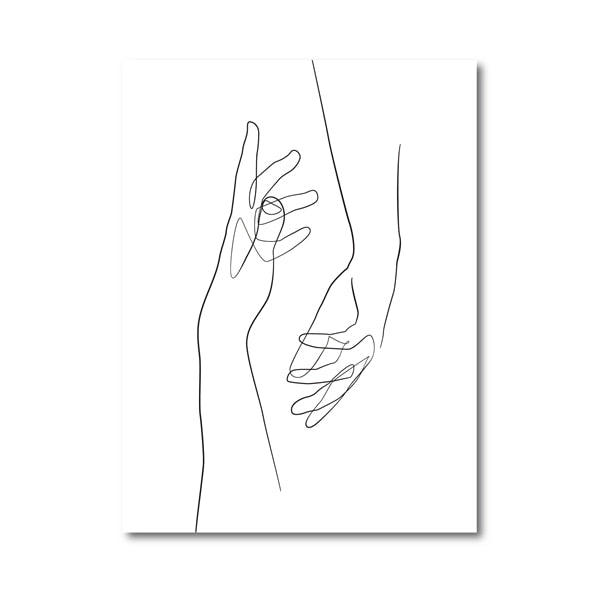 Minimal Hand Line Art