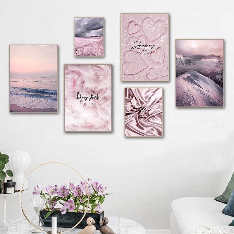 Pink Purple Landscape Canvas Art