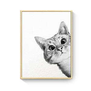 Nursery Room Modern Cat Canvas