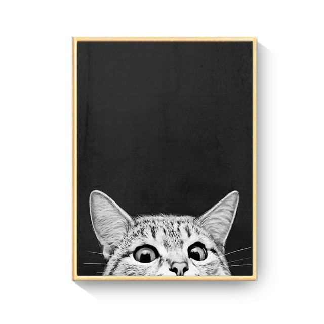 Nursery Room Modern Cat Canvas