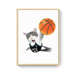 Nursery Room Modern Cat Canvas