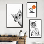 Nursery Room Modern Cat Canvas