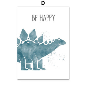 Cute Dinosaur Cartoon Animals Nursery Art