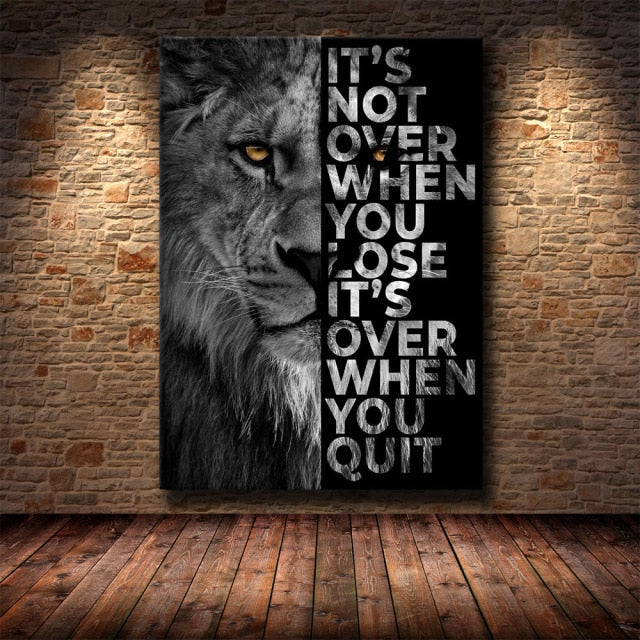 Wild Lion Motivational Quote Art
