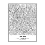 Modern New York, Paris & London City World Map Wall Art