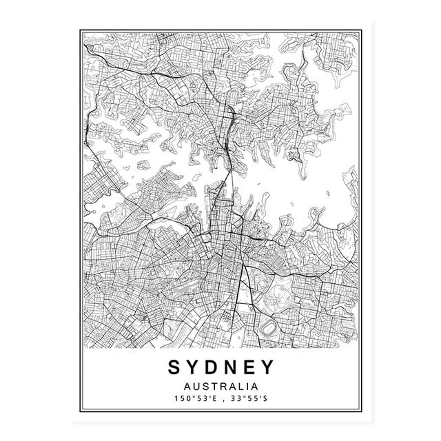 Modern New York, Paris & London City World Map Wall Art