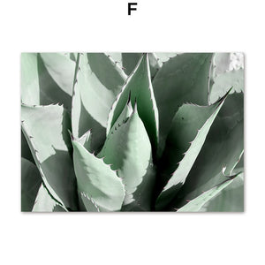 Green Plant Monstera Forest & Lake Mountain Wall Art