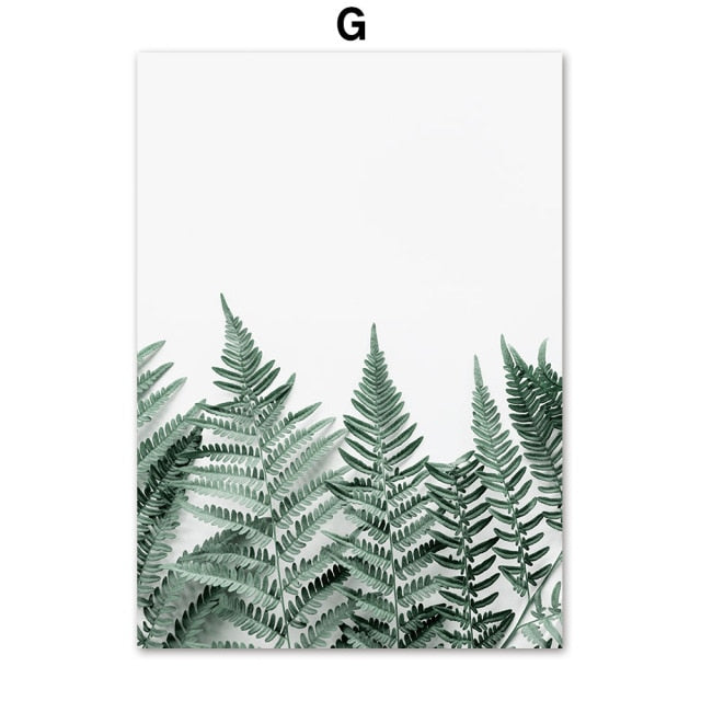 Green Plant Monstera Forest & Lake Mountain Wall Art