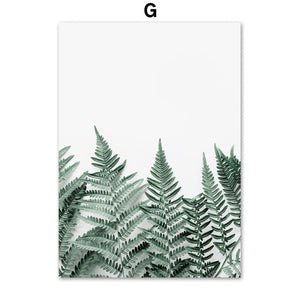 Green Plant Monstera Forest & Lake Mountain Wall Art