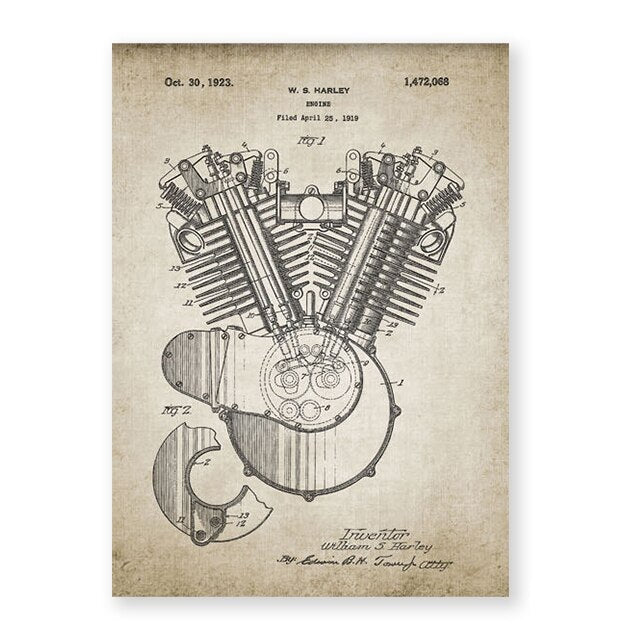 Engine Patent Wall Art