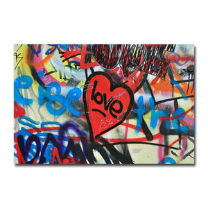 Love Hearts Graffiti Banksy Wall Art