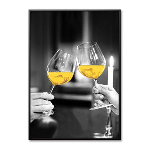 Let's Party Wine Glass Style Modern Artwork