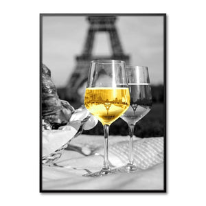 Let's Party Wine Glass Style Modern Artwork